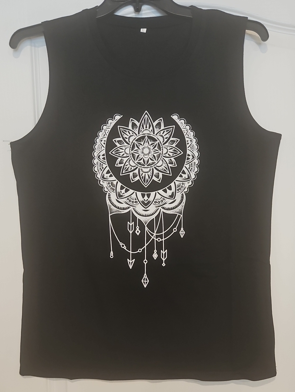 Graphic Tank Top with White Mandala Print New